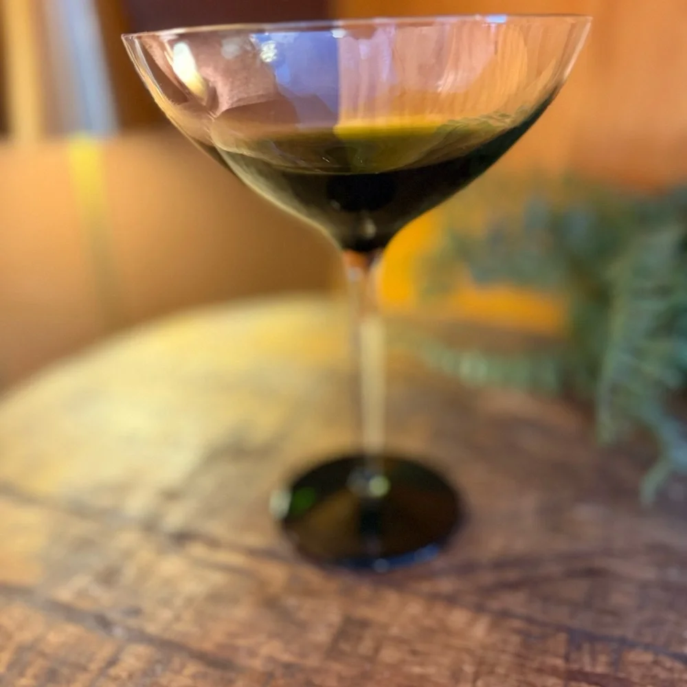 Pier 1 Imports Elemental Green Martini Glasses– Large Coupe Cocktail Glasses (4)